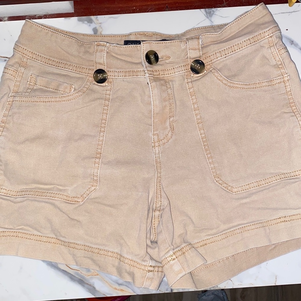 Khaki cargo shorts